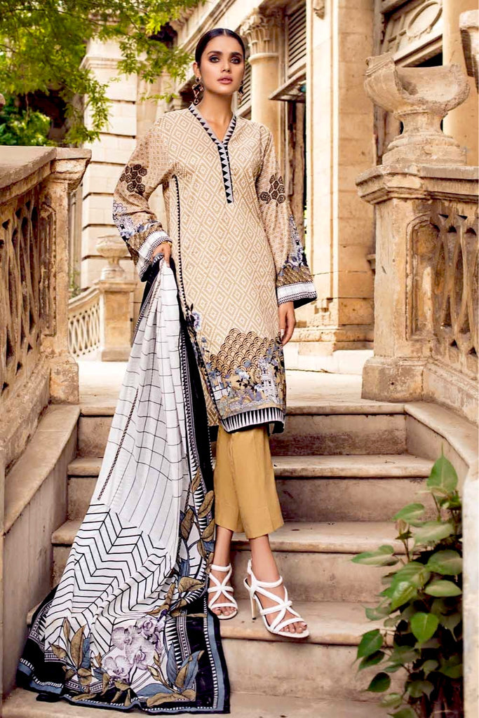 Gul Ahmed Black & White Lawn Collection – 2PC Printed Lawn Shirt With Lawn Dupatta BT-12003