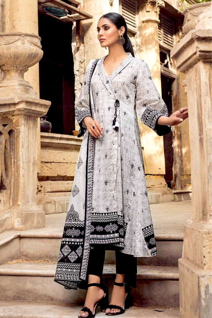 Gul Ahmed Black & White Lawn Collection – 2PC Printed Lawn Shirt With Lawn Dupatta BT-12004