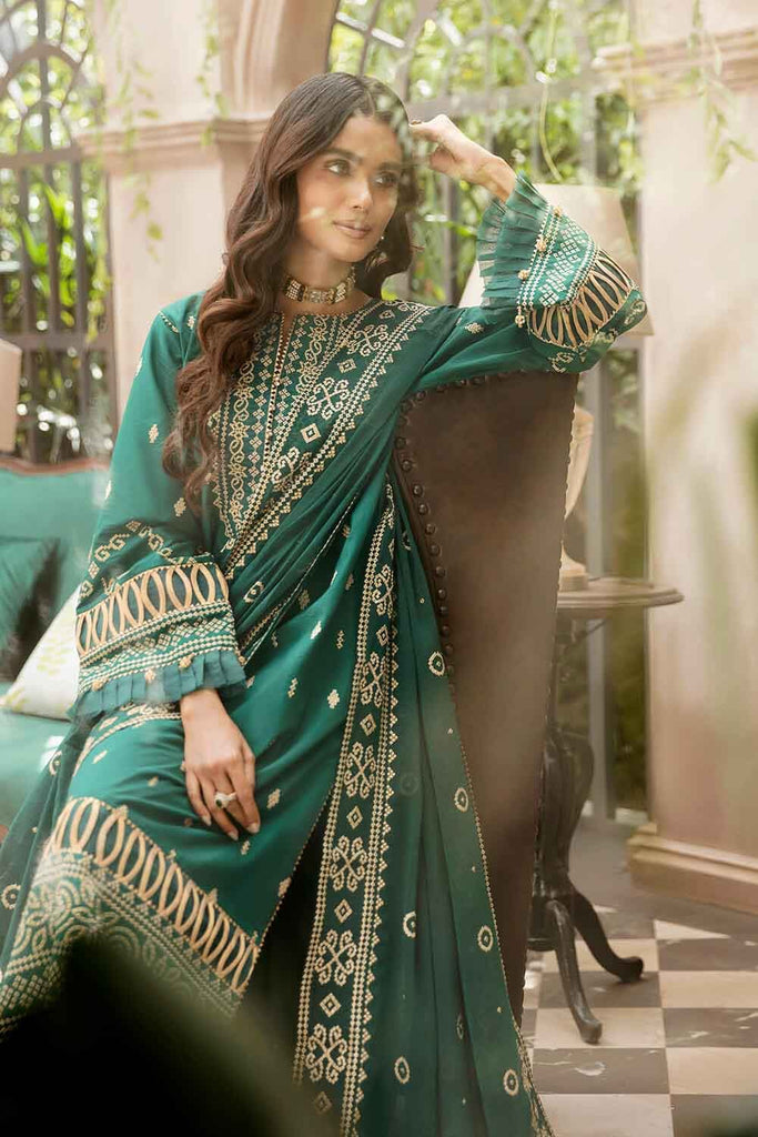 Gul Ahmed Eid Collection – Embroidered Luxury Lawn Suit with Yarn Dyed Dupatta FE-12020