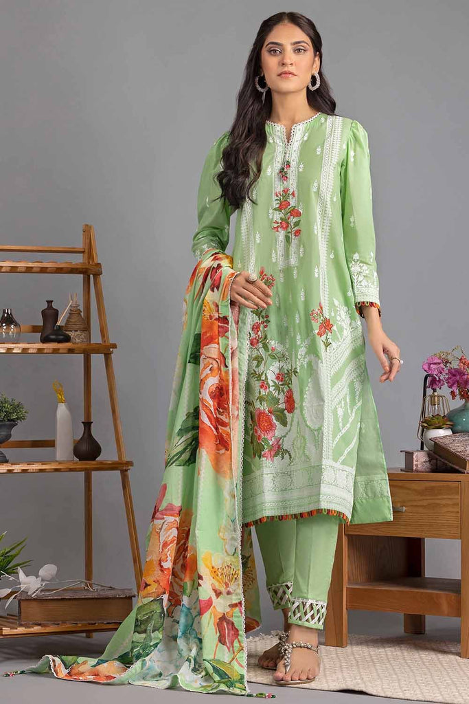 Gul Ahmed La'Fleur Collection – 3PC Lawn Embroidered Suit with Printed Dupatta DN-22086