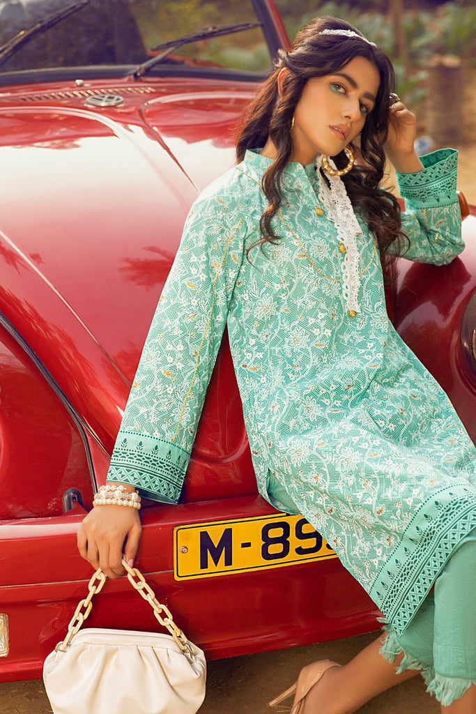 Gul Ahmed Summer 2022 · Essential 1 PC Collection – 1PC Gold & Lacquer Printed Lawn Shirt SL-926 B