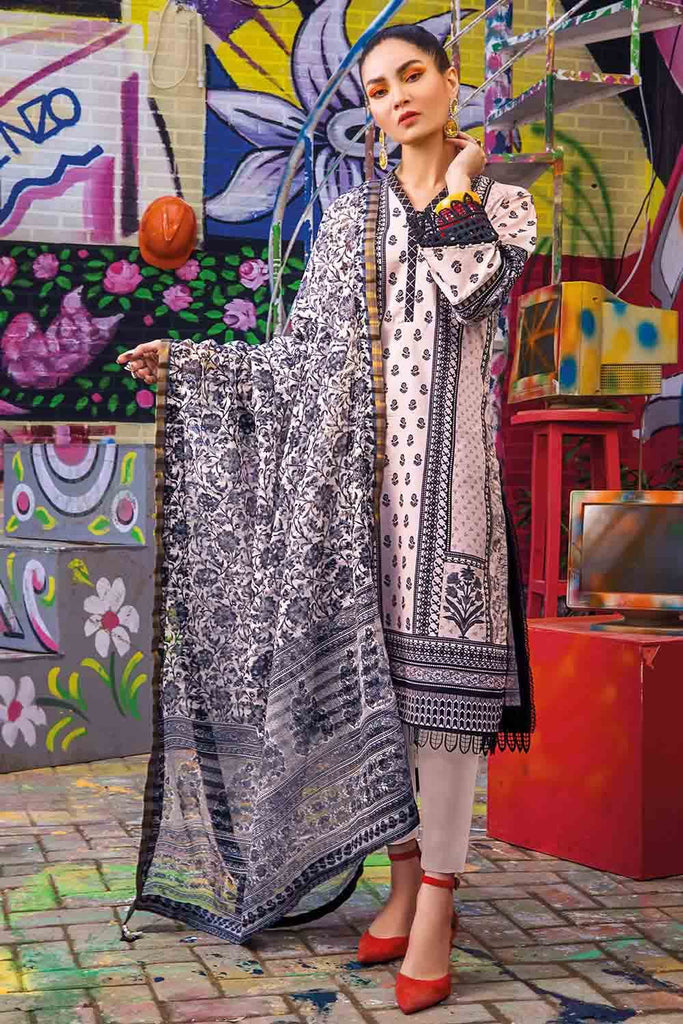 Gul Ahmed Summer 2022 · Essential 3PC Collection – 3PC Digital Printed Lawn Suit With Karandi Organza Dupatta PK-22001