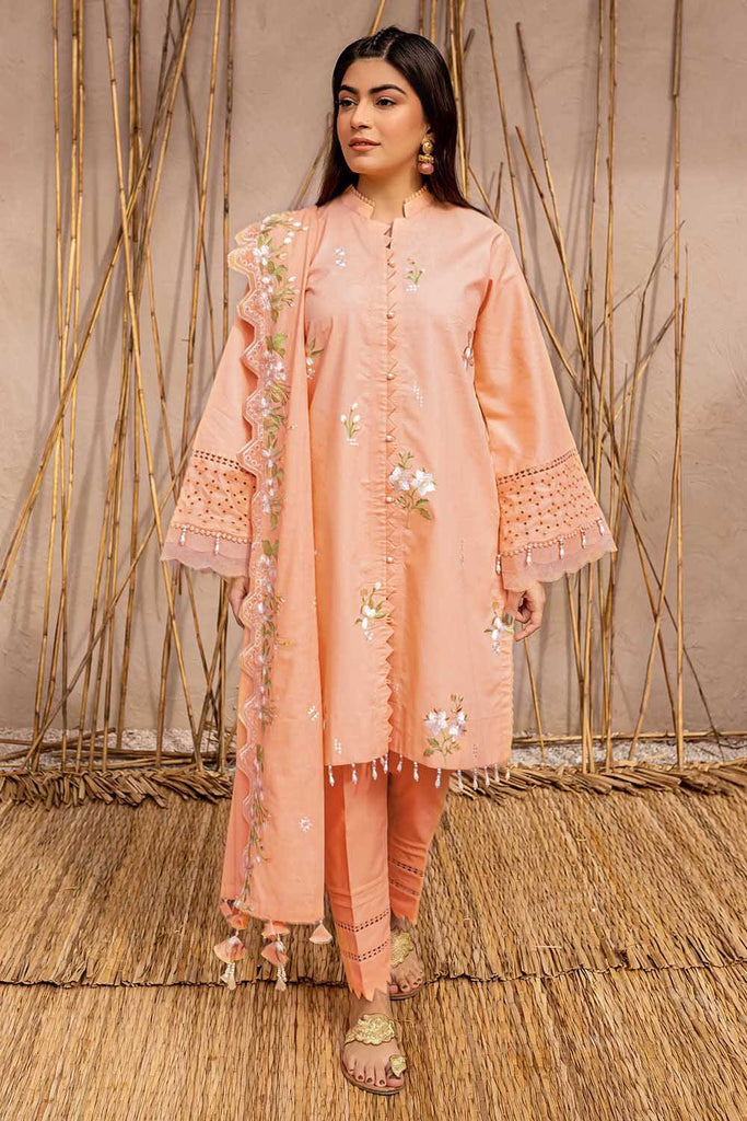 Gul Ahmed Summer 2022 · Essential 3PC Collection – 3PC Embroidered Lawn Lacquer Printed Suit DN-22033