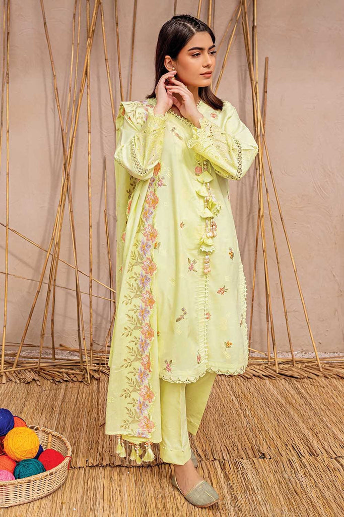 Gul Ahmed Summer 2022 · Essential 3PC Collection – 3PC Embroidered Lawn Lacquer Printed Suit DN-22036