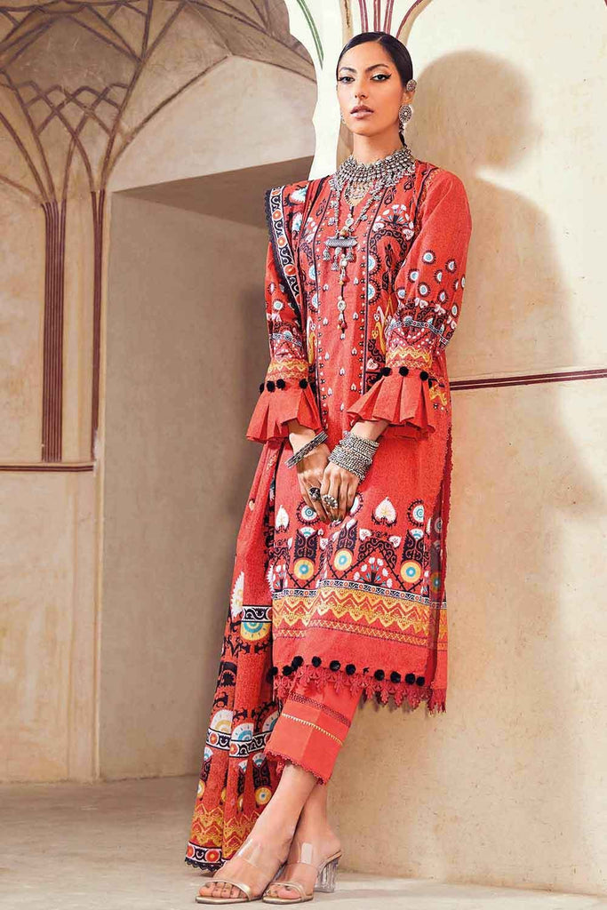 Gul Ahmed Summer 2022 · Essential 3PC Collection – 3PC Gold Printed Lawn Suit Aloe Vera Finish DN-22053