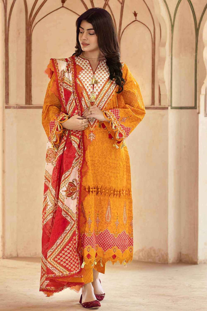 Gul Ahmed Summer 2022 · Essential 3PC Collection – 3PC Gold Printed Lawn Suit CL-22166