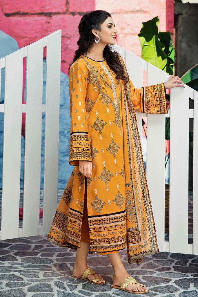 Gul Ahmed Summer 2022 · Essential 3PC Collection – 3PC Hand Embellished Gold Printed Lawn Suit Breeze Finish CL-22159 B