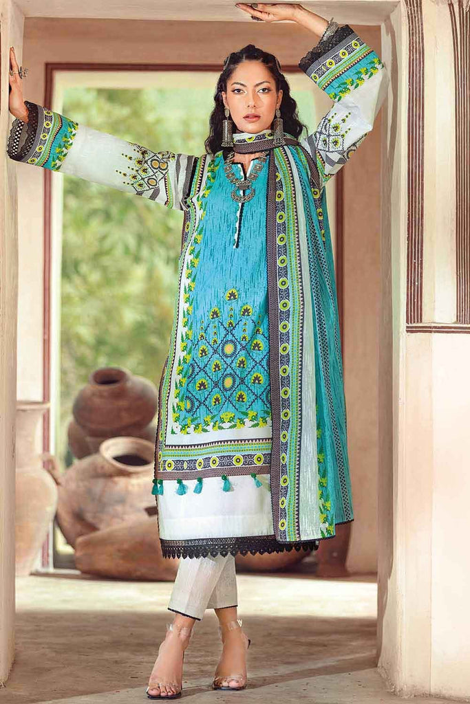 Gul Ahmed Summer 2022 · Essential 3PC Collection – 3PC Printed Lawn Suit Aloe Vera Finish DN-22056