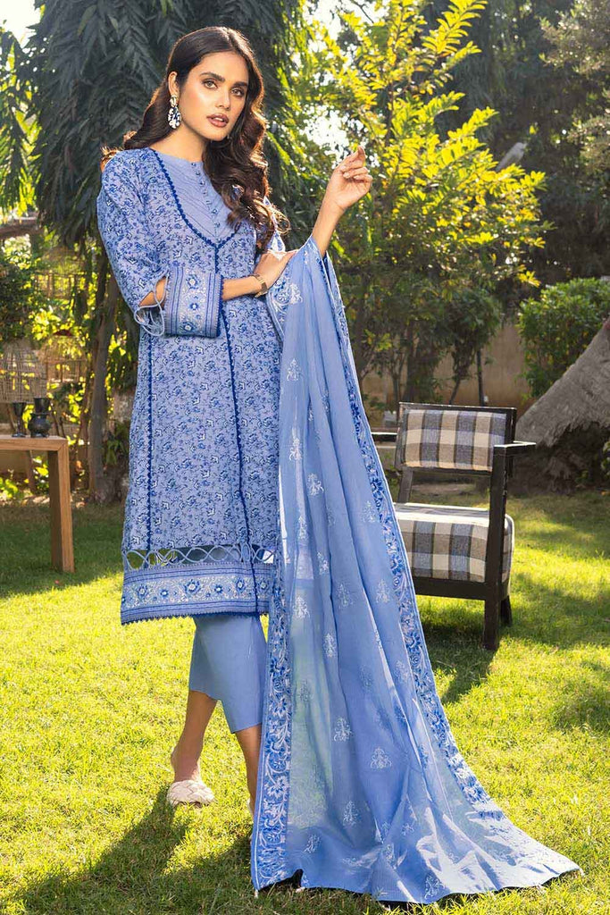 Gul Ahmed Summer 2022 · Essential 3PC Collection – 3PC Printed Lawn Suit With Embroidered Lawn Dupatta DN-22027