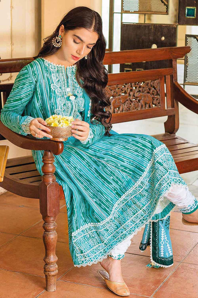 Gul Ahmed Summer 2022 · Essential 3PC Collection – 3PC Schiffli Embroidered Digital Printed Lawn Suit with Printed Cotton Net Dupatta CL-1338