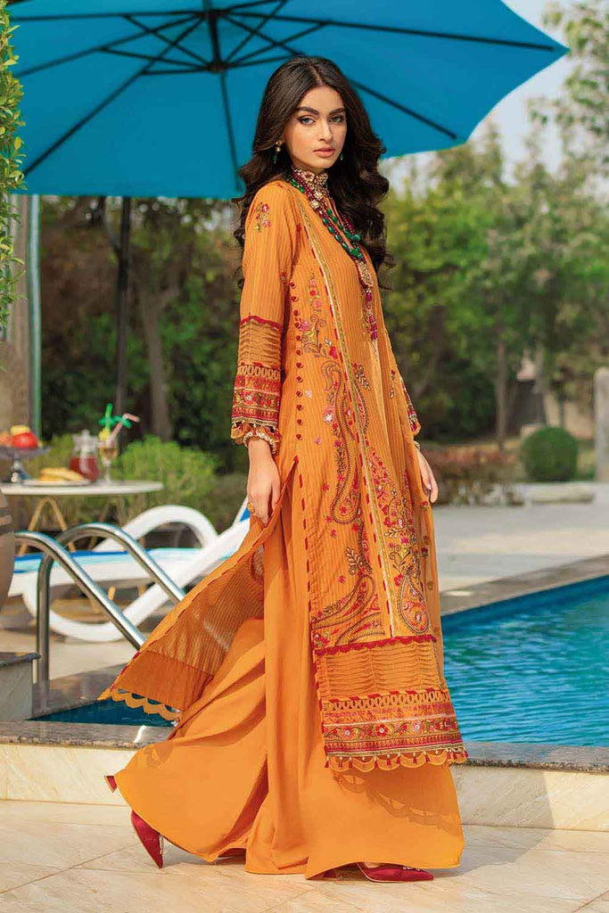 Gul Ahmed Summer 2022 · Premium Collection – 3PC Embroidered Lawn Suit With Embroidered Chiffon Dupatta PM-22046