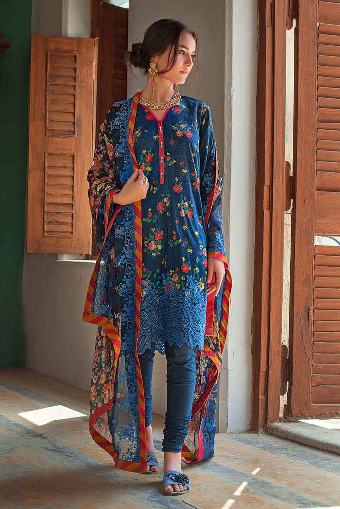 Gul Ahmed Summer 2022 · Premium Collection – 3PC Embroidered Lawn Suit With Schiffli Embroidered Chiffon Dupatta BCT-12004