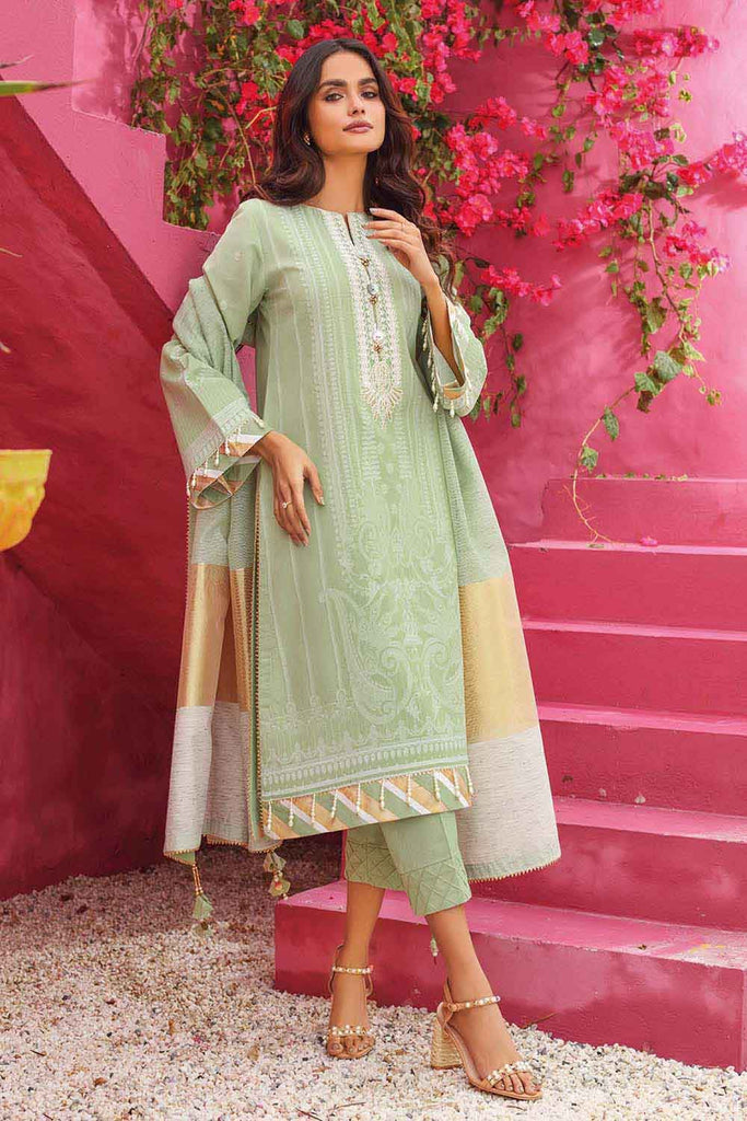 Gul Ahmed Summer 2022 · Premium Collection – 3PC Jacquard Embroidered Suit MJ-12002