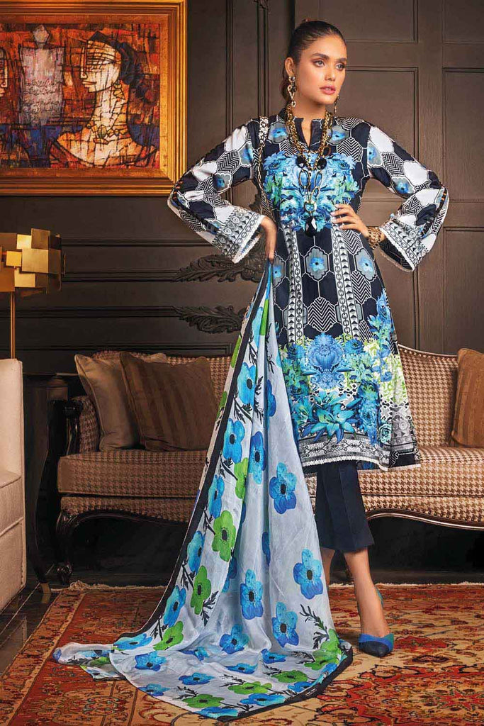 Gul Ahmed Summer 2022 · Premium Collection – 3PC Tissue Silk Dupatta With Lawn Suit SSM-12002