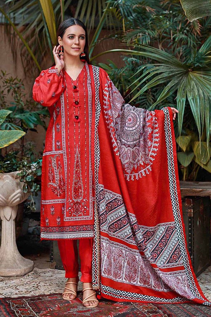 Gul Ahmed Summer Red Collection – 3PC Lawn Unstitched Printed Suit CL-32251