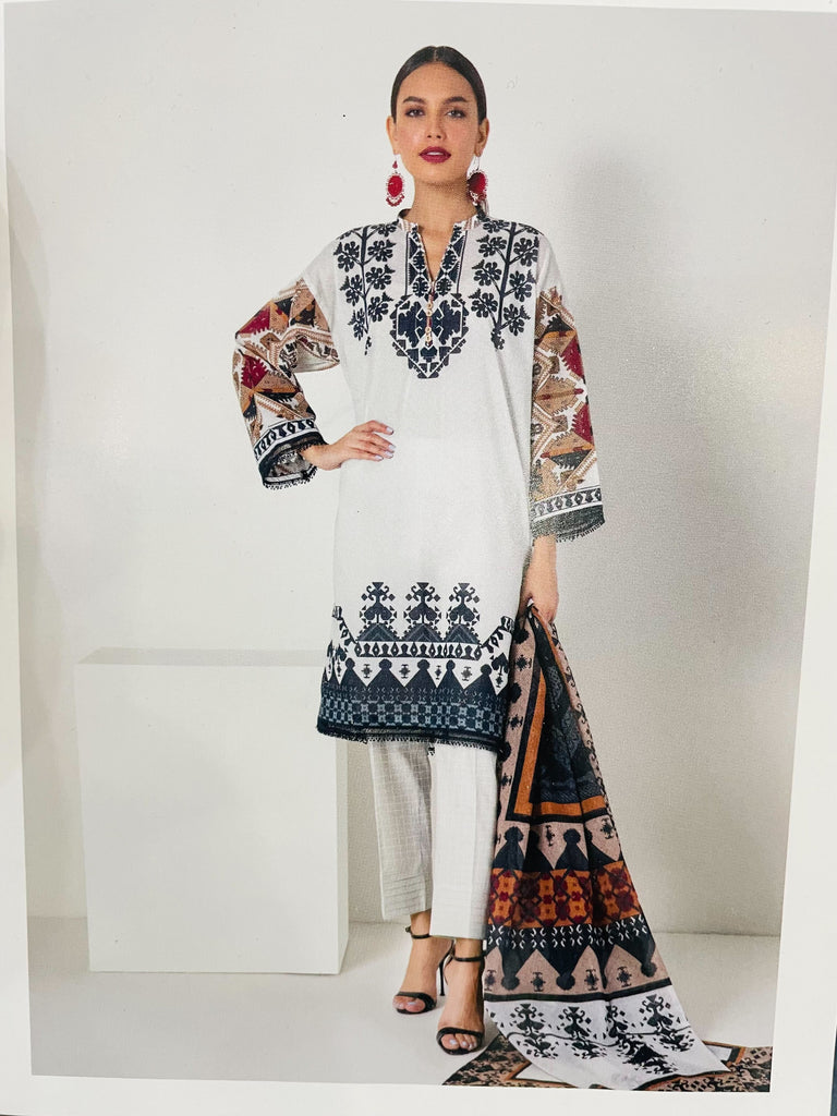 Khaadi 3Pc Suit - ALA22313-OFF-WHITE-3PC