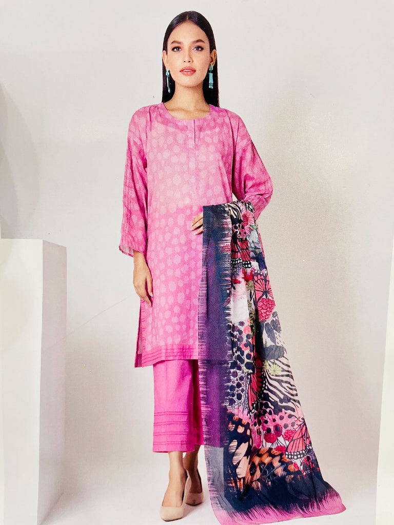 Khaadi 3Pc Suit - ALA22314-PINK-3PC