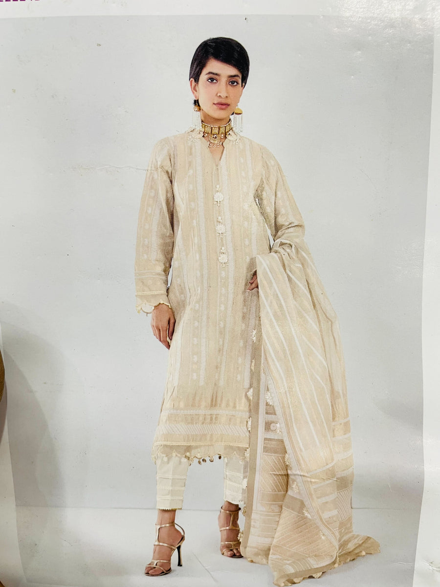 Khaadi 3Pc Suit - BCO22224-OFF-WHITE-3PC – YourLibaas