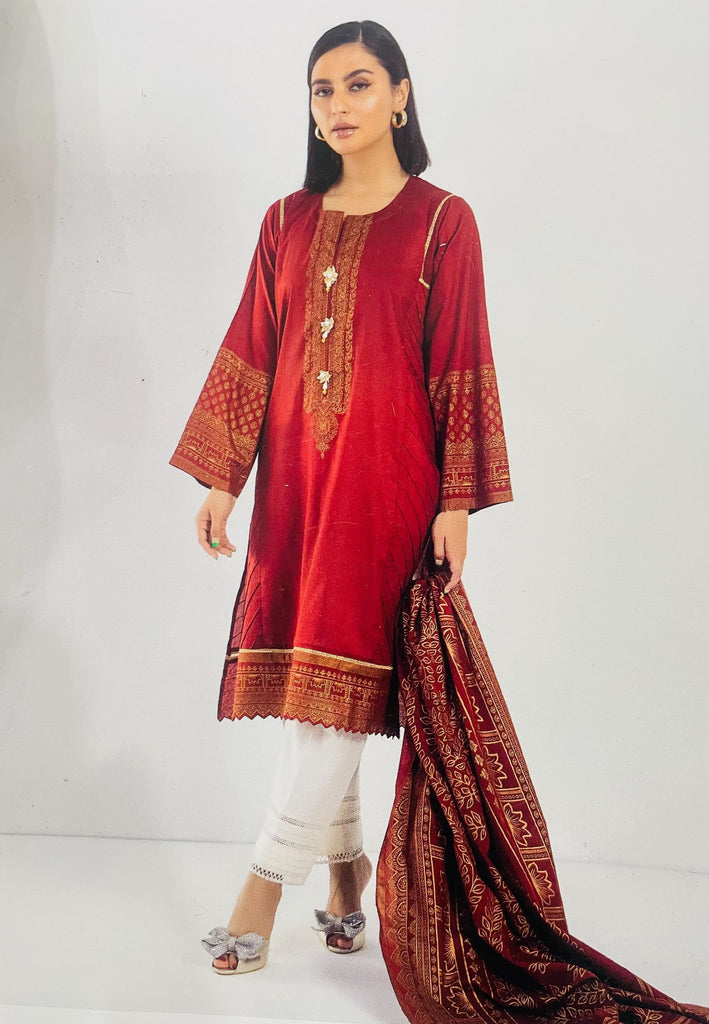 Khaadi Scarlet Lawn LLA22245-RED Suit (2 Pcs)