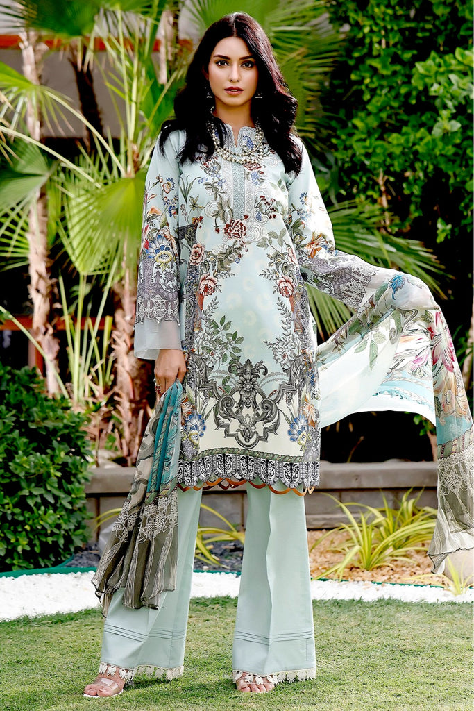 Jade by Firdous Urbane Embroidered Lawn Collection Vol-2 – 19808-B Sky