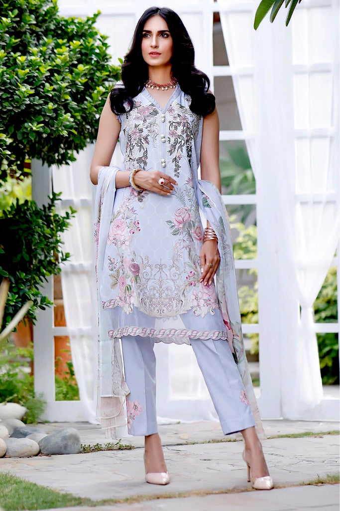 Jade by Firdous Urbane Embroidered Lawn Collection Vol-2 – 19809-B Steel