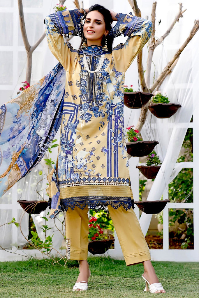 Jade by Firdous Urbane Embroidered Lawn Collection Vol-2 – 19811-A Apricot