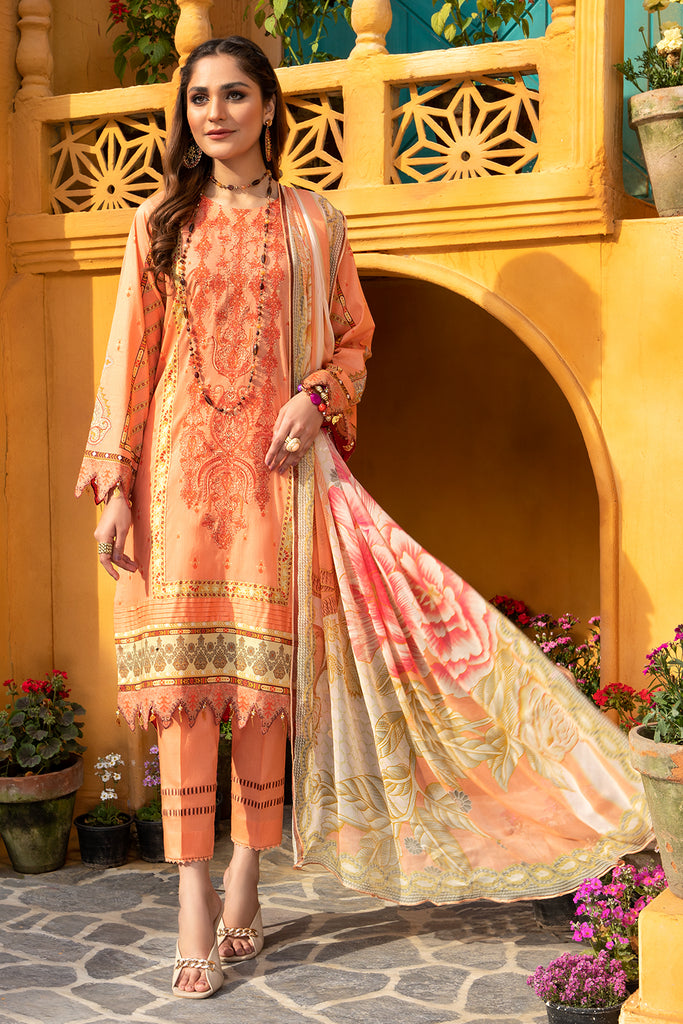 Jahanara Summer Lawn Collection 2022 – J16-05 Peach Puff