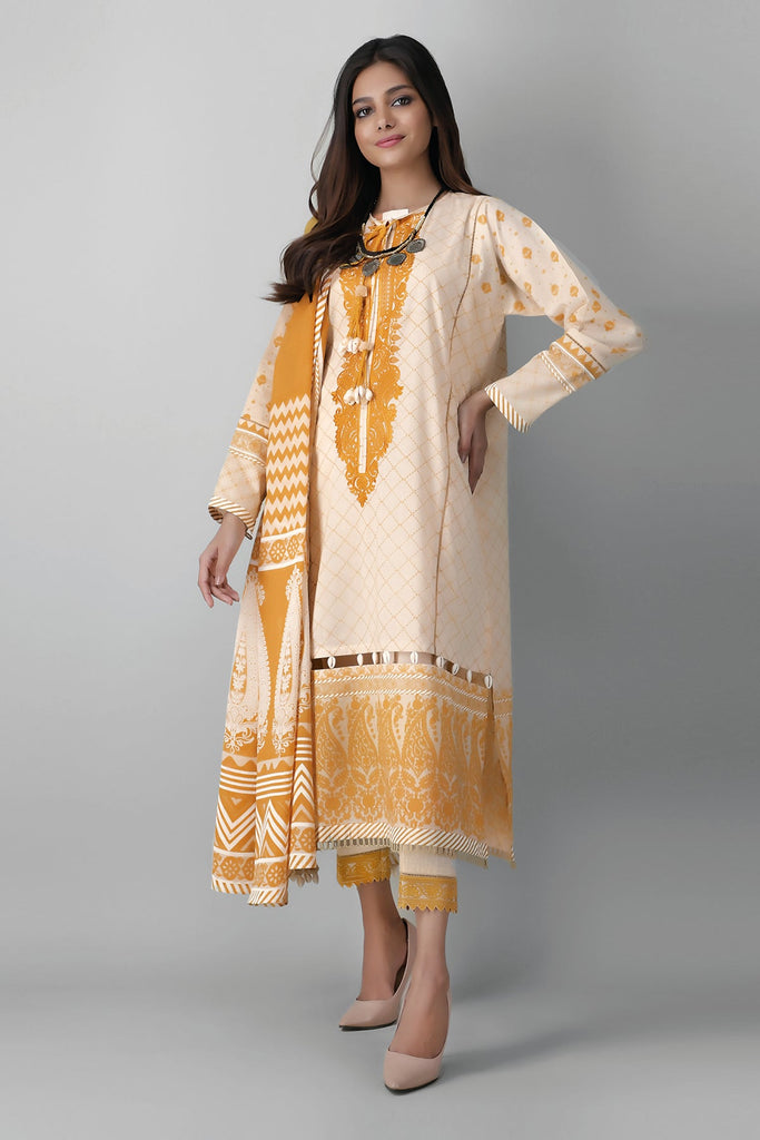 Khaadi Embroidered 3 Piece · Full Suit – B21224 Yellow