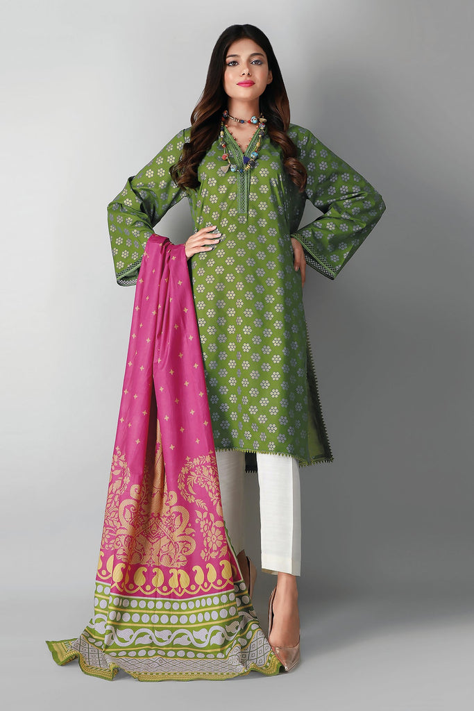 Khaadi Printed 2 Piece Suit · Kameez Dupatta – L21311 Green