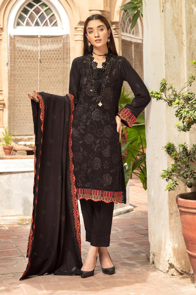 Khoobseerat by Shaista - Peach Embroidery Winter Collection (with Wool Shawl) – DN-274