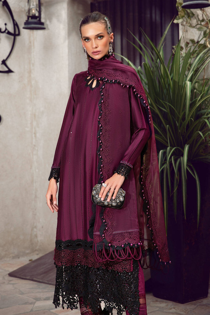 MARIA.B Sateen Fall Collection – CST-501-Plum and Black