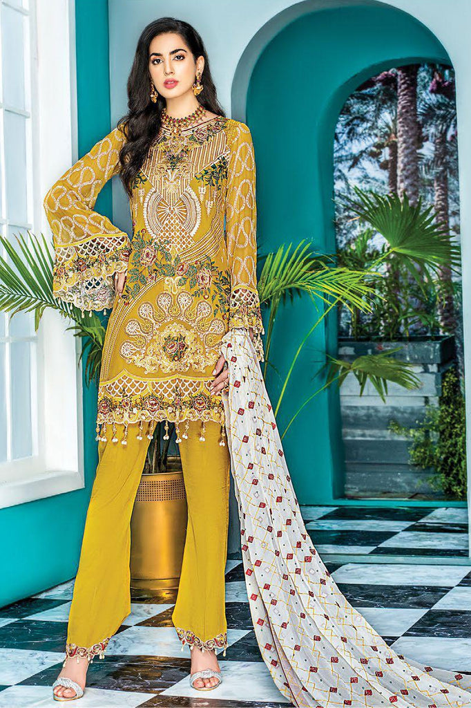 Maryam's Gold Luxury Embroidered Chiffon Collection Vol 7 – MG-84