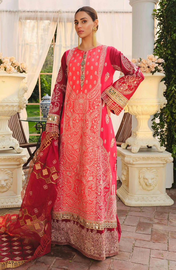 Maryum N Maria Luxury Lawn Collection – Porcelain rose MLFD-036