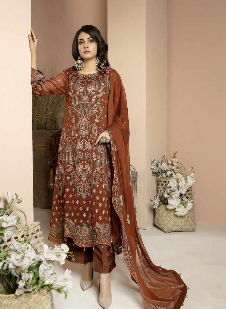 Mirha Embroidered Chiffon Collection – D-87