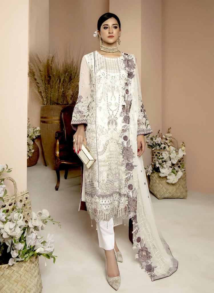 Mirha Embroidered Chiffon Collection – D-84