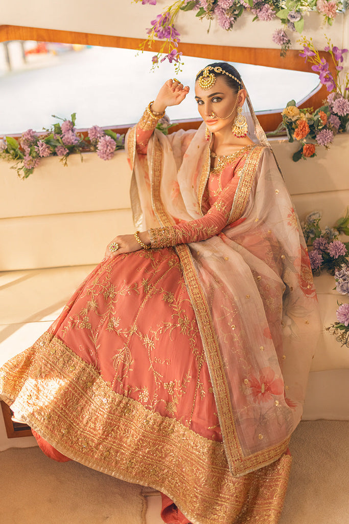 Mushq Monsoon Wedding Luxury Chiffon Collection – CORAL ALMOND