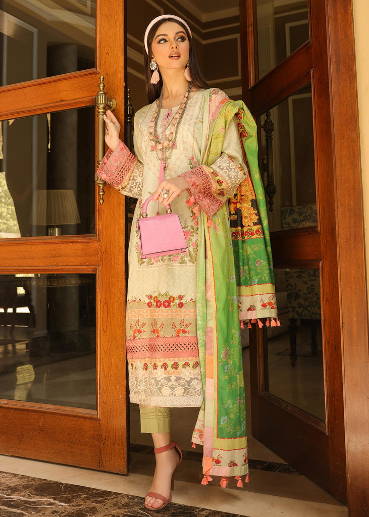 Naushad Imdad Luxury Lawn Collection – Lime Punch - NI-LL-009