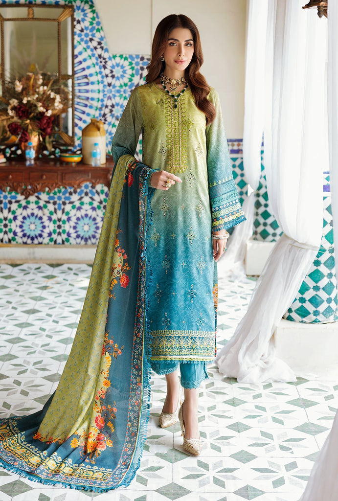 Noor by Saadia Asad Embroidered Prints Woolen Shawl Collection – D8-B-AVERY