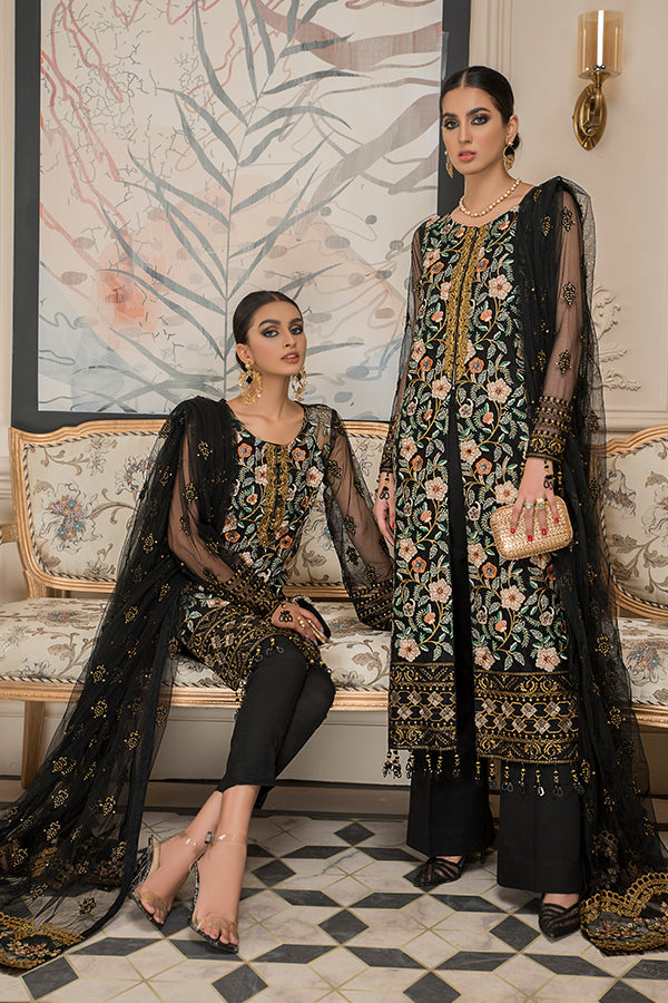 Nourang Festive Collection by Maryam's – D-216 Ignite Black