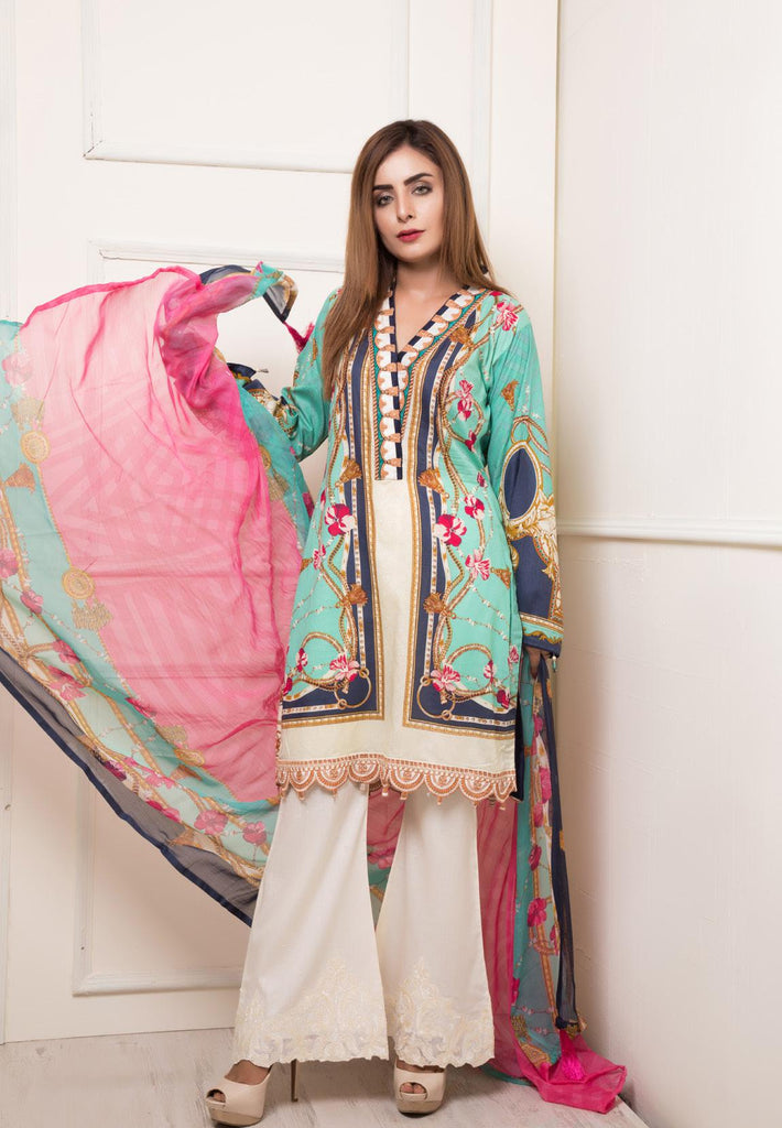 Rang Rez Designer Lawn Collection 2019 – Design 04