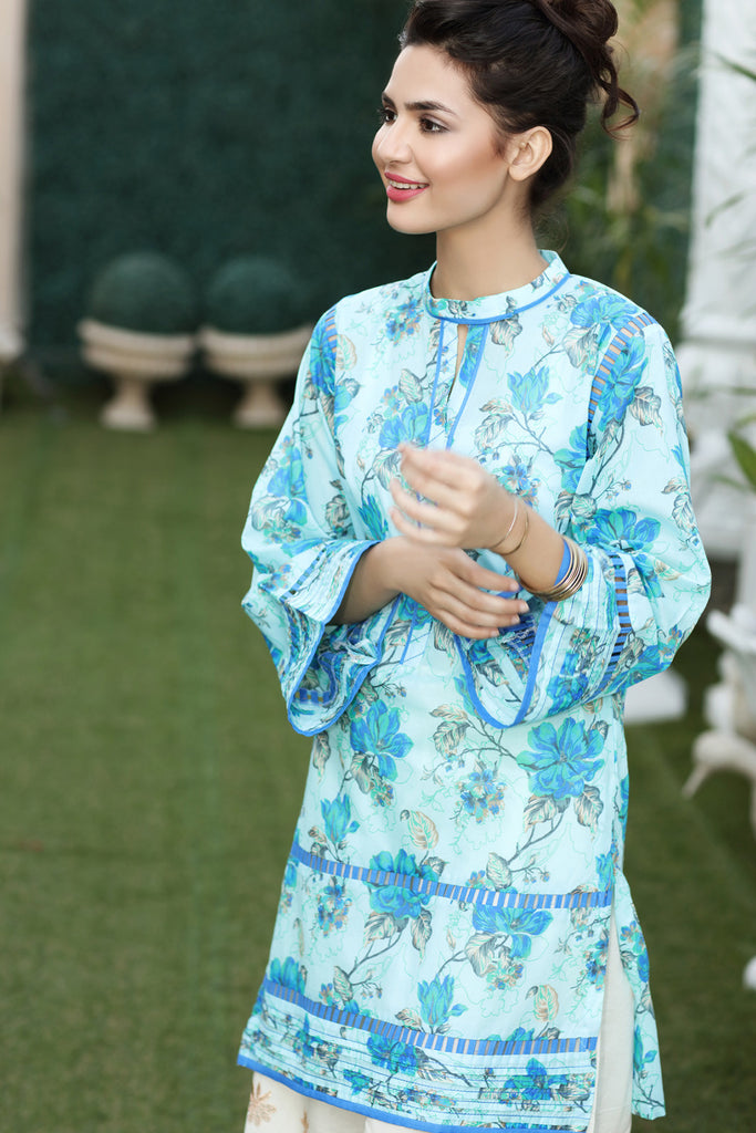 Gul Ahmed Summer 2017 - Blue 1 PC Printed Lawn Single SL-326 A