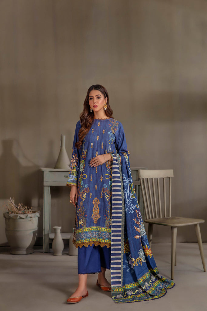 Sana & Samia by Lala Embroidered Woolen Print Collection – Adularia