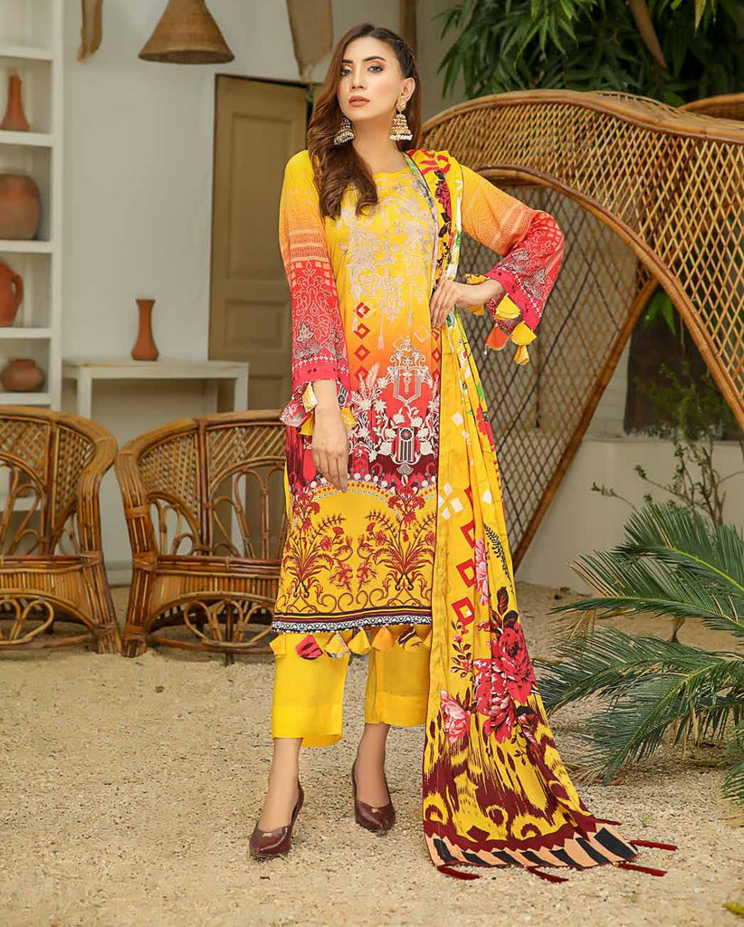 Silver Series by Riaz Arts · Embroidered Chunri Linen Collection with Linen Shawl – SS-04