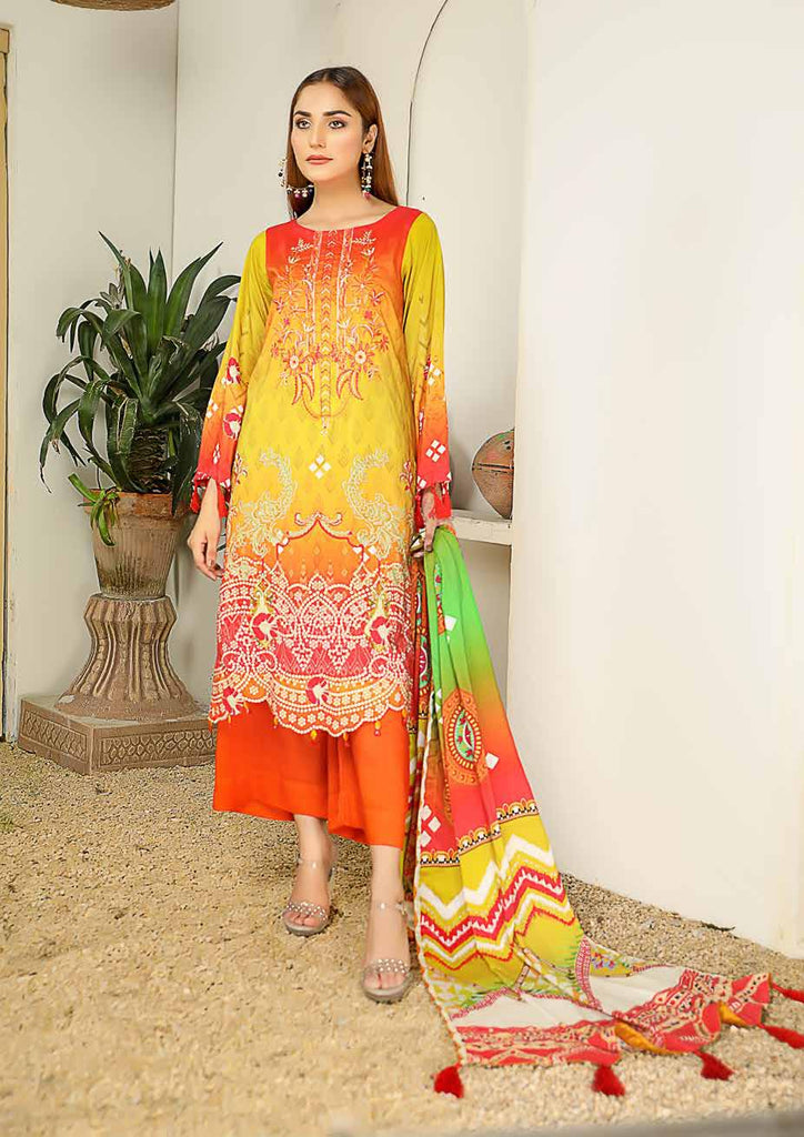 Silver Series by Riaz Arts · Embroidered Chunri Linen Collection with Linen Shawl – SS-08