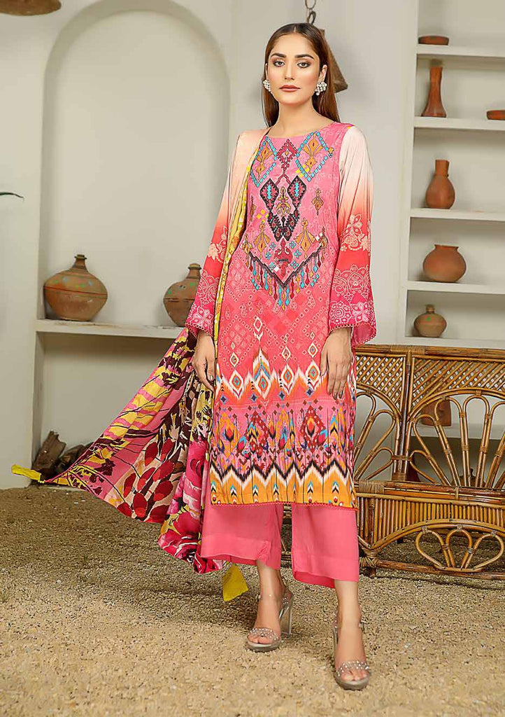 Silver Series by Riaz Arts · Embroidered Chunri Linen Collection with Linen Shawl – SS-10