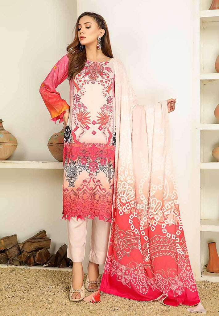 Silver Series by Riaz Arts · Embroidered Chunri Linen Collection with Linen Shawl – SS-03