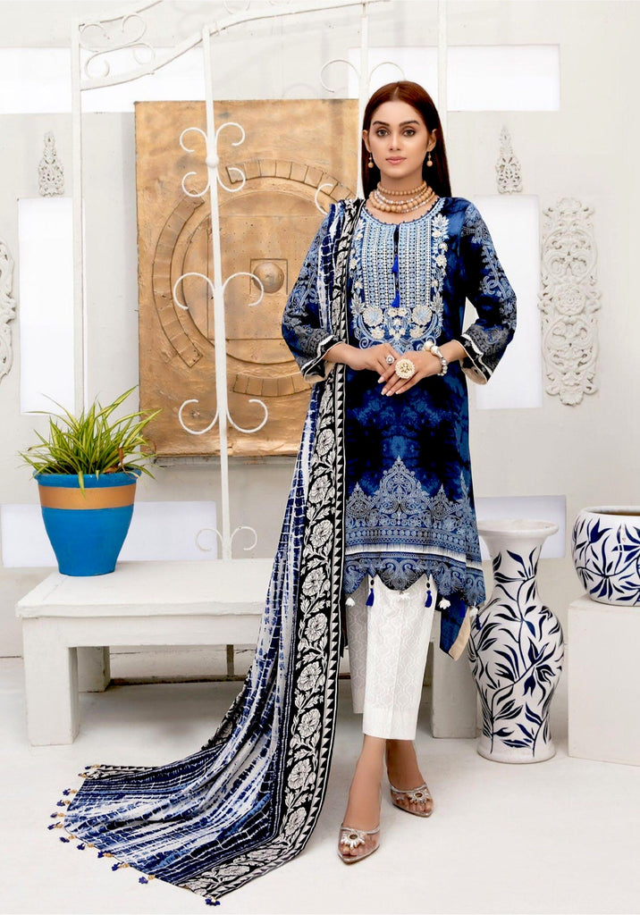 Amna Sohail by Tawakkal · Dilara Linen Print Collection – D-1986