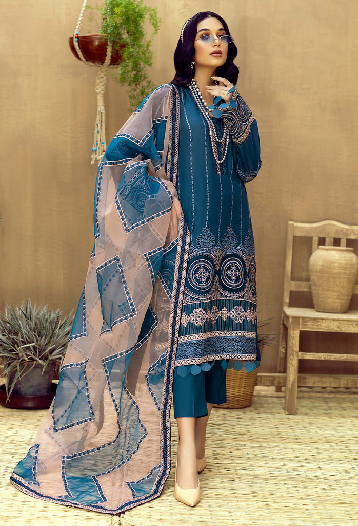 Adan's Libas Zaire Lawn Collection – Curious Blue