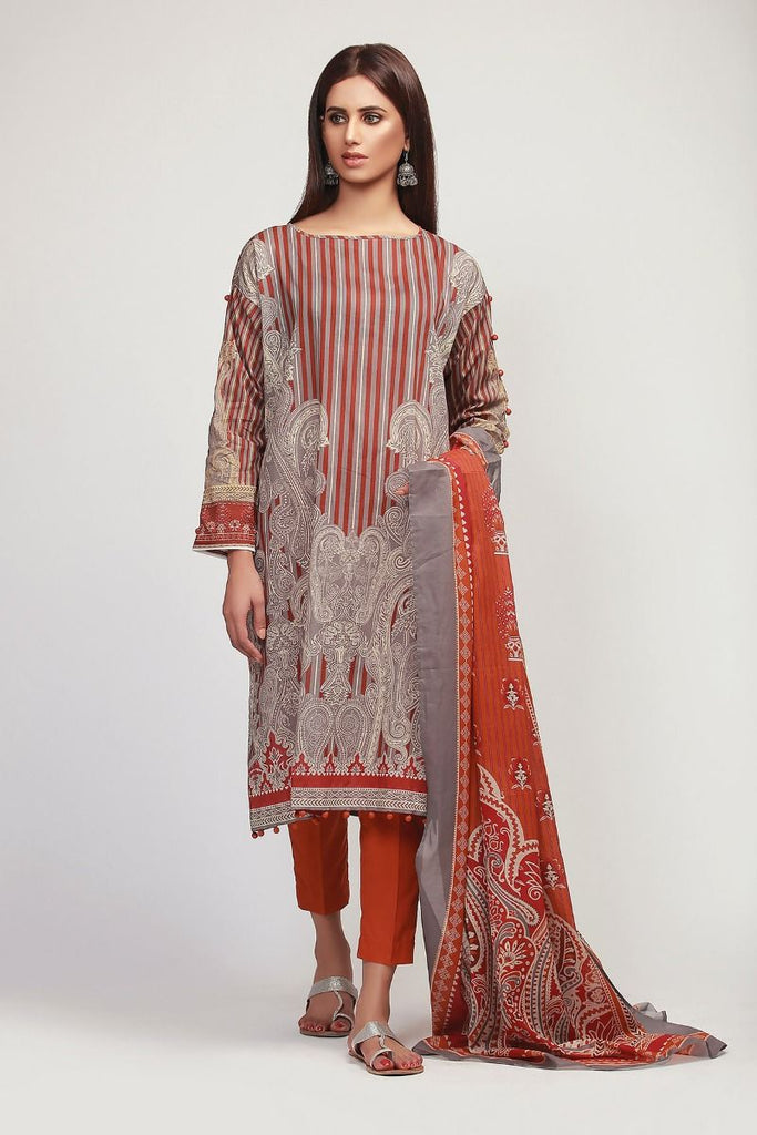 Khaadi The Tale of Spring Lawn Collection 2019 – AF19110 Rust 3Pc