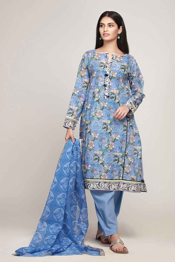 Khaadi Early Spring/Summer Lawn Collection 2019 – AR19105 Blue 3Pc